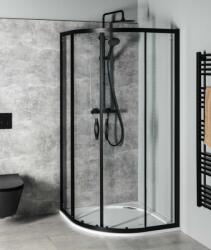 SAPHO GELCO SIGMA SIMPLY íves zuhanykabin, 1000x1000mm, R550, transzparent üveg, matt fekete (GS5510B) (GS5510B)