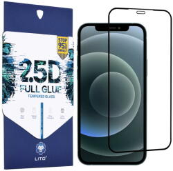 LITO Folie pentru iPhone 12 Pro Max - Lito 2.5D FullGlue Glass - Black (KF231812) - pcone