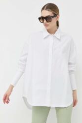 Patrizia Pepe camasa din bumbac femei, culoarea alb, cu guler clasic, relaxed PPYX-KDD0M2_00X