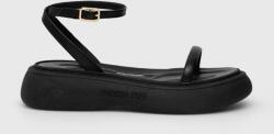 Patrizia Pepe sandale de piele femei, culoarea negru, cu platforma, 8X0082 L048 K103 PPYX-OBD0PM_99X