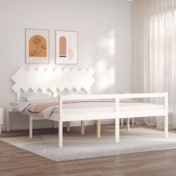vidaXL fehér tömör fa ágy időseknek fejtámlával Super King Size (3195562) - vidaxl