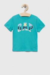 GAP tricou de bumbac pentru copii culoarea turcoaz, cu imprimeu PPYX-TSK0C3_56X