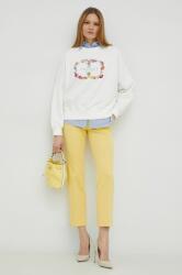 Weekend Max Mara pantaloni femei, culoarea galben, drept, high waist PPYX-SPD037_11X
