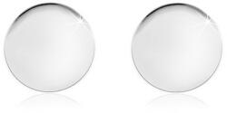 Ekszer Eshop 925 ezüst stekkeres fülbevaló - fényes lapos kör