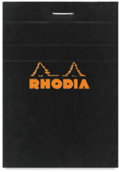 Clairefontaine Rhodia fekete jegyzetblokk, 80lap, kockás 14, 8x21cm (162009)