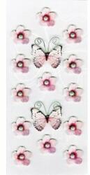 Rössler Matrica, kézzelkészített, rózsaszín virágok, pillangók (9002-1002)