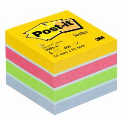 3M Post-it öntapadós jegyzettömb (51x51 mm, 400 lap) sárga, pink, zöld, v. kék (2051-U)