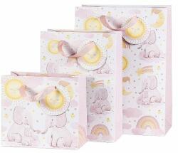 Artebene ajándéktasak (18x16x8 cm) elefánt család, rózsaszín, Baby (3) (205399)