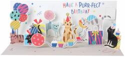  Popshots képeslap, panoráma, Happy Birthday, macskák, party Cats (A313)