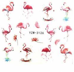Körömmatrica - YZW-3126 flamingó
