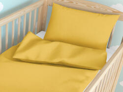 Goldea gyermek pamut ágyneműhuzat kiságyba - mézsárga 90 x 130 és 40 x 60 cm