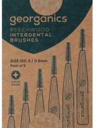 Georganics Perie interdentară, ISO 3 0, 6 mm, 6 bucăți - Georganics Beechwood Interdental Brushes 6 buc