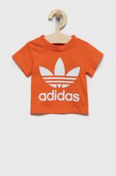 Adidas gyerek pamut póló narancssárga, nyomott mintás - narancssárga 62