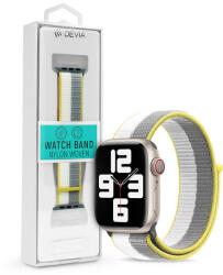DEVIA Nylon Woven Braided Apple Watch szövet sport szíj - 38/40/41mm - fehér/szürke