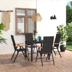 vidaXL Set mobilier de grădină, 5 piese, negru și maro (3060083)