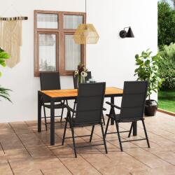 vidaXL Set mobilier de grădină, 5 piese, negru și maro (3060054) - vidaxl