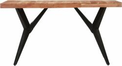 vidaXL Masă de bucătărie, negru, 140x70x76 cm, lemn masiv de acacia (351640)