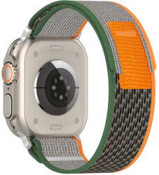 Techsuit Curea pentru Apple Watch 1/2/3/4/5/6/7/8/SE/SE 2/Ultra (42/44/45/49mm) - Techsuit Watchband (W039) - Green / Orange (KF2313128) - pcone