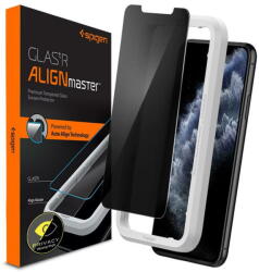 Spigen Folie pentru iPhone 11 / XR - Spigen Glas. tR Align Master Privacy - Black (KF237738) - pcone