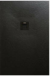 AREZZO design SOLIDSoft zuhanytálca 120x90 cm, lefolyóval, fekete AR-12090B (AR-12090B)