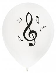 Santex Baloane din latex - Muzică, alb, 8 buc