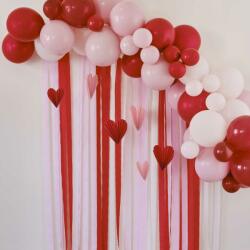 Ginger Ray Ghirlandă de baloane - roșu și roz cu ciucuri