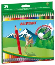 Alpino Creioane colorate cu guma, cutie carton, 24 culori/set, ALPINO Erasable (MS-AL013658) - officegarage