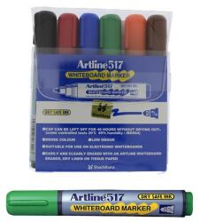 Artline Marker pentru tabla de scris ARTLINE 517, Dry safe ink, varf rotund 2.0mm, 6 culori/set (EK-517/6W)