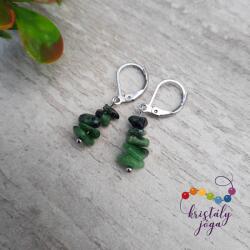 Kristály Jóga Shop Zoizit rubin szemcse nemesacél ásvány fülbevaló