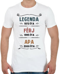 printfashion Legenda, férj, apa - Férfi póló - Fehér (13604543)