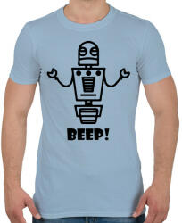 printfashion Beep! robot - Férfi póló - Világoskék (13580920)