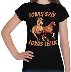 printfashion Lovas szív, lovas lélek - Női póló - Fekete (2748190)