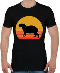 printfashion Retro Capybara - Férfi póló - Fekete (13594417)