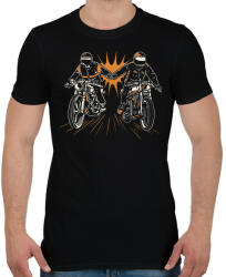 printfashion Motoros barátság - Férfi póló - Fekete (13613838)