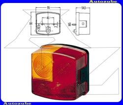 Utánfutó Univerzális Hátsó lámpa bal helyzetjelző és irányjelző lámpa 95x90mm (foglalattal) HELLA /RENDELÉSRE/ 2SD 002 776-231