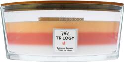 WoodWick Trilogy Blooming Orchard lumânare parfumată cu fitil de lemn 453, 6 g