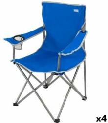 Aktive Scaun de camping pliabil Aktive Albastru 45 x 82 x 47 cm (4 Unități)