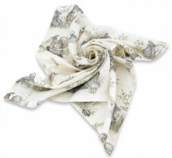  Mintás textil pelenka 1db-os 70X80 cm - Erdei barátok zöld - babyshopkaposvar