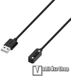 Okosóra USB töltő - mágneses, 1m hosszú - FEKETE - Xiaomi Mi Mitu 6C / 5X / 5C / U1 / 4C / 4 / 4X / 4 Pro / 3C / 2S / Mibro T5 / X5 / Z7 / P6 / Y2 / S3 / X3 / Max Pro / S5