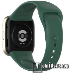 Okosóra szíj - szilikon - 121mm + 98mm hosszú - SÖTÉTZÖLD - Xiaomi Mi Watch Lite 3 / Xiaomi Redmi Watch 3 / Redmi Band 3