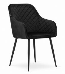  Scaun de sufragerie din catifea negru, NUGAT