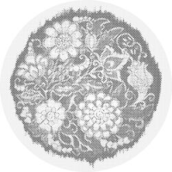  PontPöttyöző - Mandala virágokkal Méret: 50x50cm, Keretezés: Kerek keret, Szín: Piros