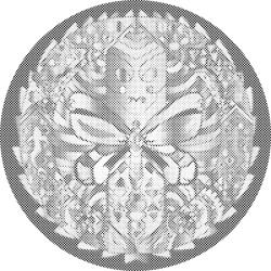  PontPöttyöző - Mandala pillangóval Méret: 50x50cm, Keretezés: Kerek keret, Szín: Zöld