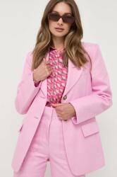 Victoria Beckham zakó rózsaszín, sima, egysoros gombolású - rózsaszín 38