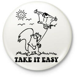 printfashion Take it easy - Kitűző, hűtőmágnes - Fehér (13550398)