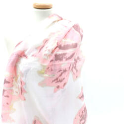 Butterfly Fashion Butterfly rózsaszín virágmintás aranyozott női sál (BU10-C01-PNK_13D)