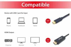 Equip Kábel - 133413 (USB-C to HDMI, apa/apa, 4K/30Hz, műanyag burkolat, 3m) (133413) - mentornet
