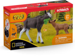 Schleich Schleich, Wild Life, Elan cu vitel, set, 42603