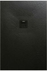 AREZZO design design SOLIDSoft zuhanytálca 160x100 cm, FEKETE, színazonos lefolyóval AR-100160B (AR-100160B)