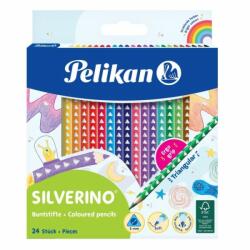 Pelikan Creioane colorate Pelikan 24 culori triughiulare Silverino (700665)